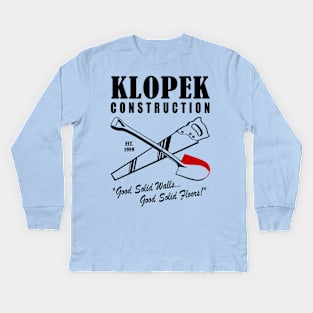 Klopek Construction (Non Darks) Kids Long Sleeve T-Shirt